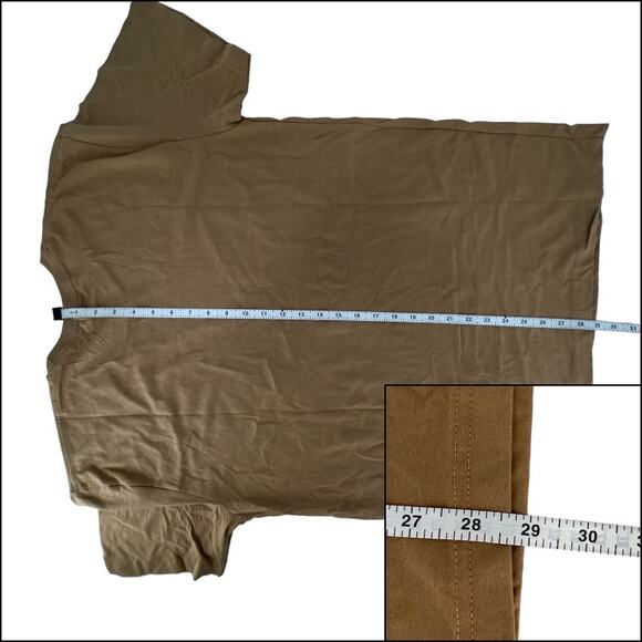 LAT Men's Short Sleeve Crew Neck Tee Shirt Top Large Coyote Brown 100% Cotton 1 - Picture 8 of 9